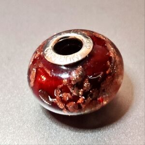 Authentic Signed Murano Glass Sterling Silver Charm